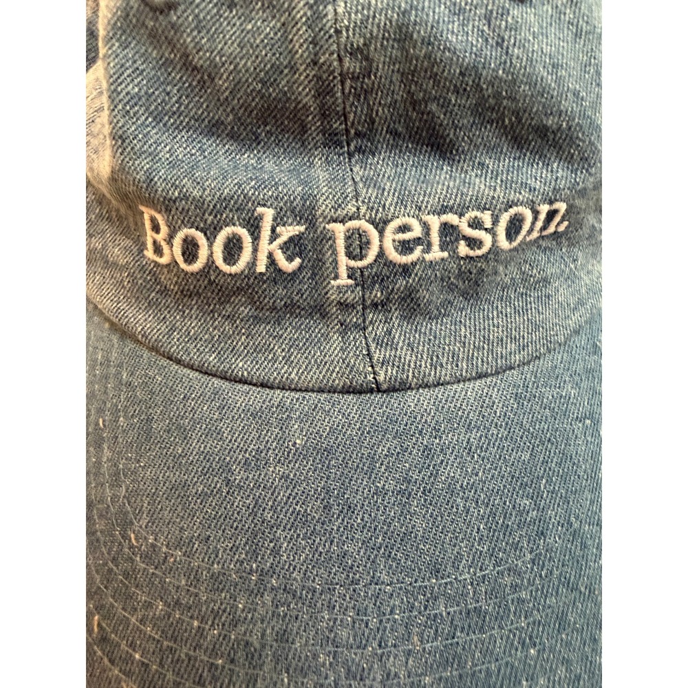 Book of the Month Denim Dad Hat Blue Book Person Embroidered Baseball Cap